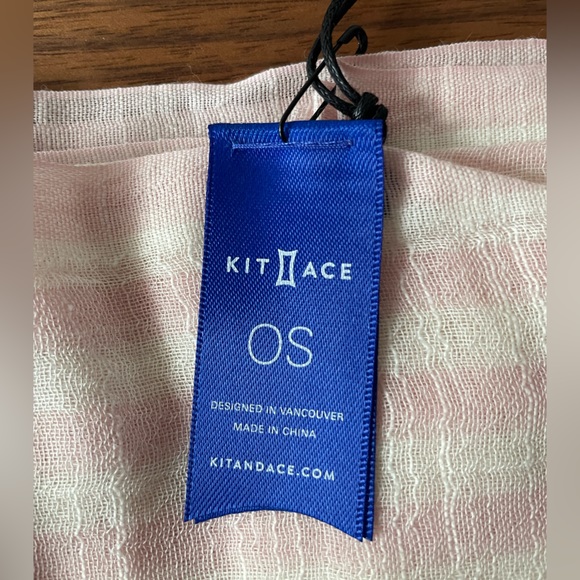 Kit and Ace Pink and White Striped Lightweight Cotton Scarf - Picture 6 of 9